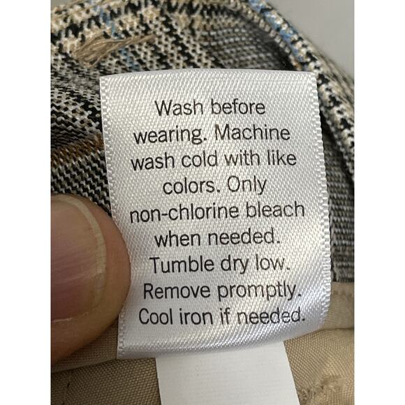 Nine West Pants Womens 2 Brown Plaid Straight High Rise Trousers Career Office - Picture 9 of 14